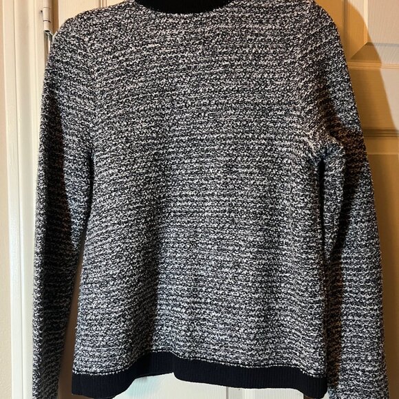 NWT Women's Loft Black Edged Black & White Thick Cardigan - Medium - Picture 3 of 3